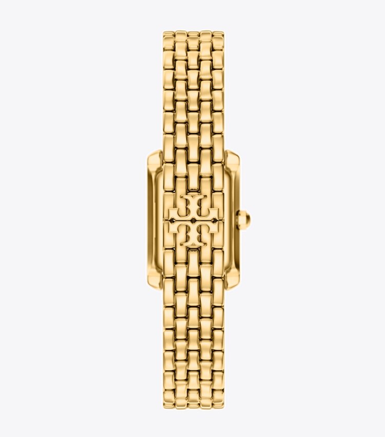Tory Burch designer montres bracelet Montre mini Eleanor dans IVORY/GOLD/PAVE retour