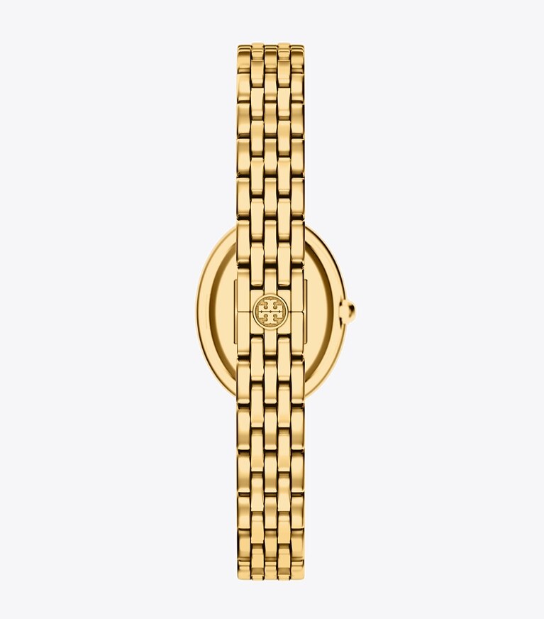 Tory Burch designer montres bracelet Montre ovale dans CHOCOLATE MOTHER-OF-PEARL/GOLD retour