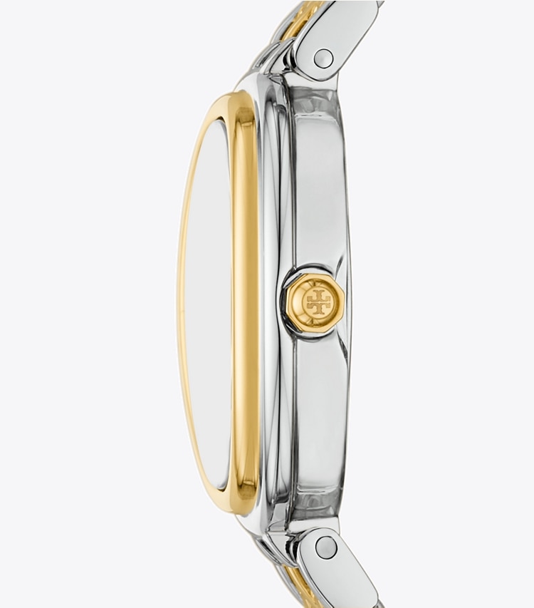 Tory Burch designer montres bracelet Montre ovale dans LIGHT PINK TINTED MOP/TWO-TONE de côté