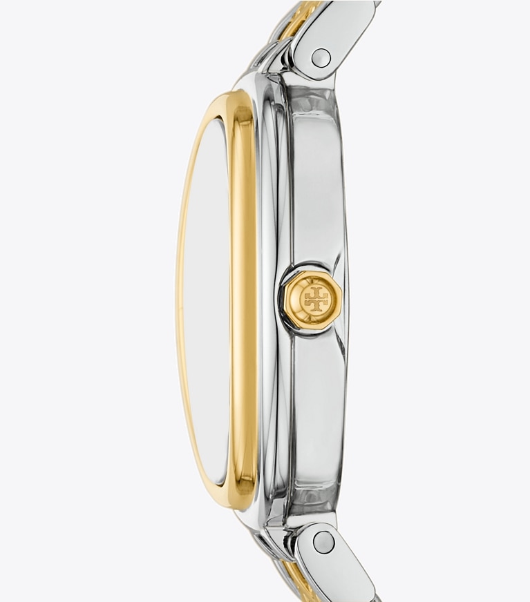 Tory Burch designer montres bracelet Montre ovale dans LIGHT PINK TINTED MOP/TWO-TONE de côté