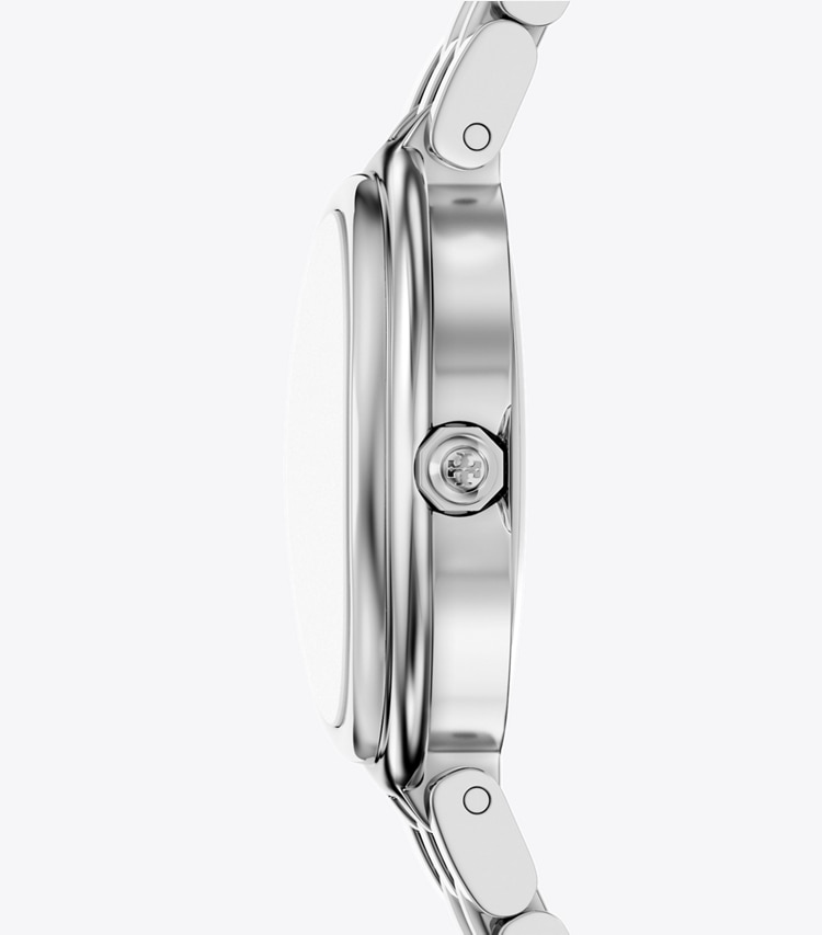 Tory Burch designer montres bracelet Montre ovale dans MINT GREEN MOP/SILVER de côté