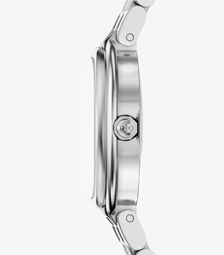 Tory Burch designer montres bracelet Montre ovale dans MINT GREEN MOP/SILVER de côté