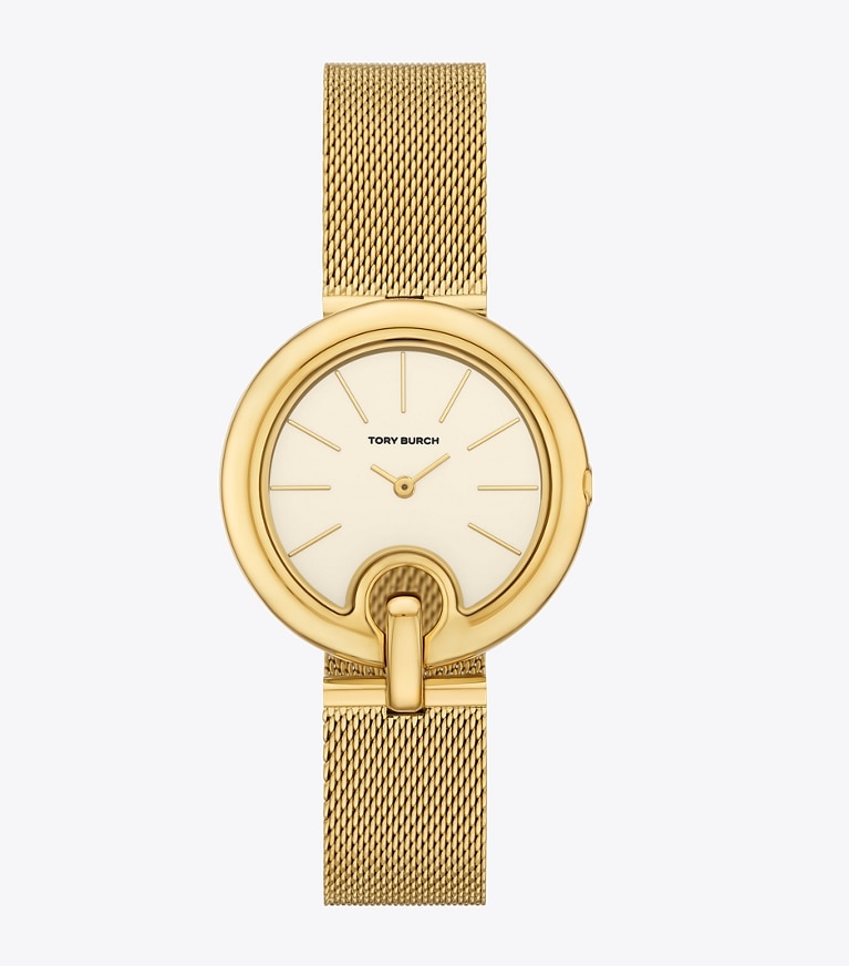 Tory Burch designer montres bracelet Montre Pierced dans IVORY/GOLD de face