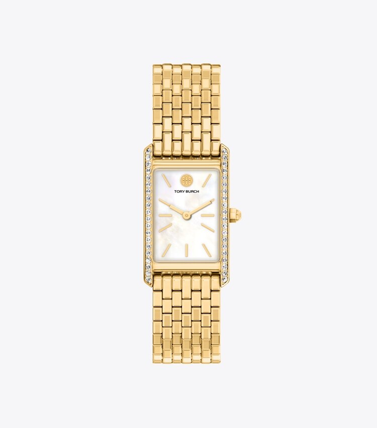 Tory Burch designer montres bracelet Montre Slim Eleanor in MOP/GOLD/PAVE front