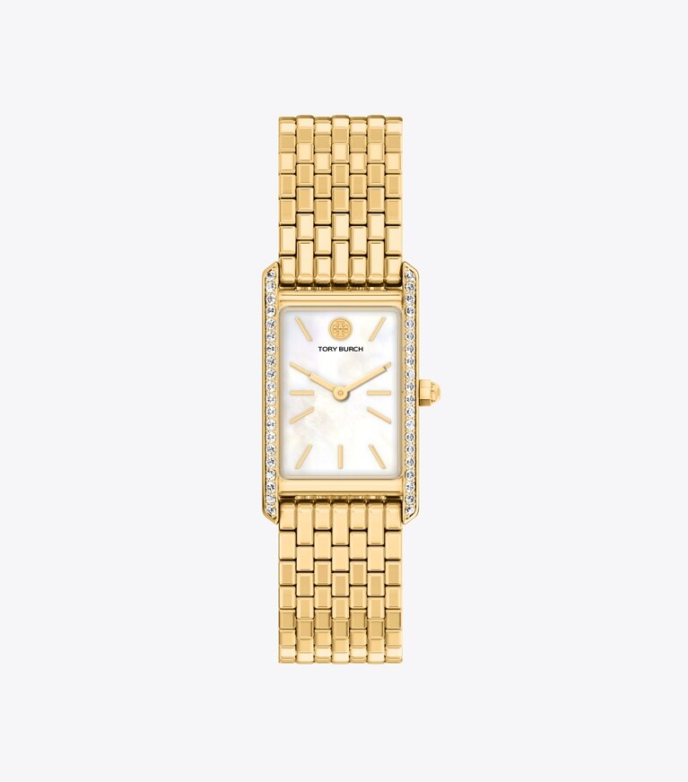 Tory Burch designer montres bracelet Montre Slim Eleanor in MOP/GOLD/PAVE front