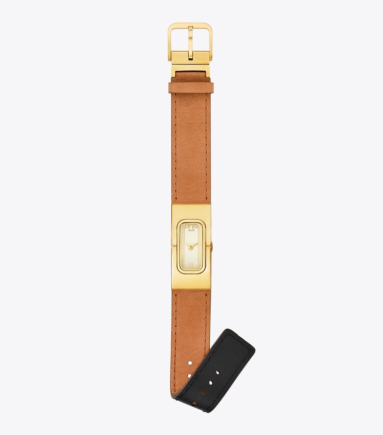 Tory Burch designer montres bracelet Montre T in BLACK/LUGGAGE front