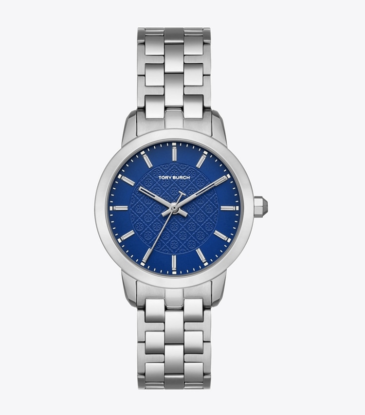 Tory Burch designer montres bracelet Montre T Monogram dans BLUE/SILVER de face