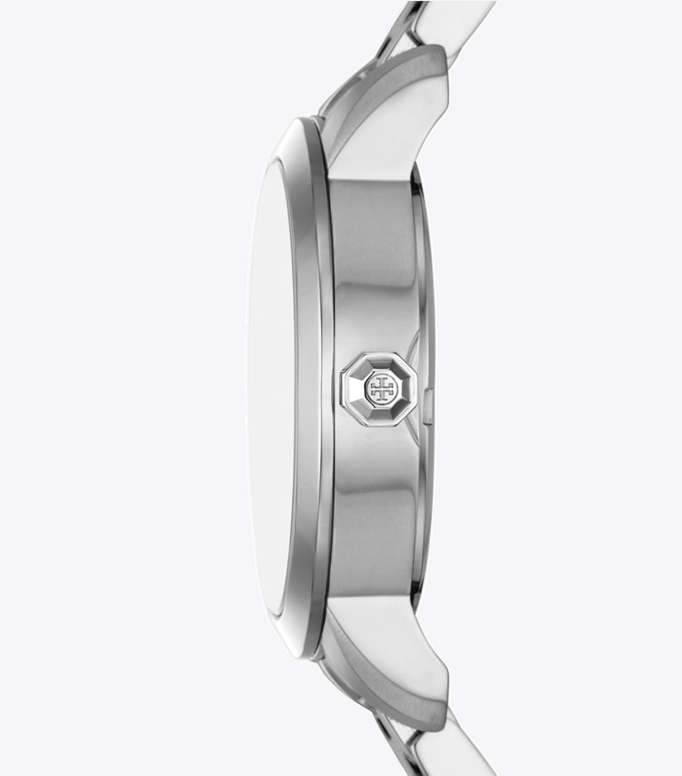 Tory Burch designer montres bracelet Montre T Monogram dans BLUE/SILVER de côté