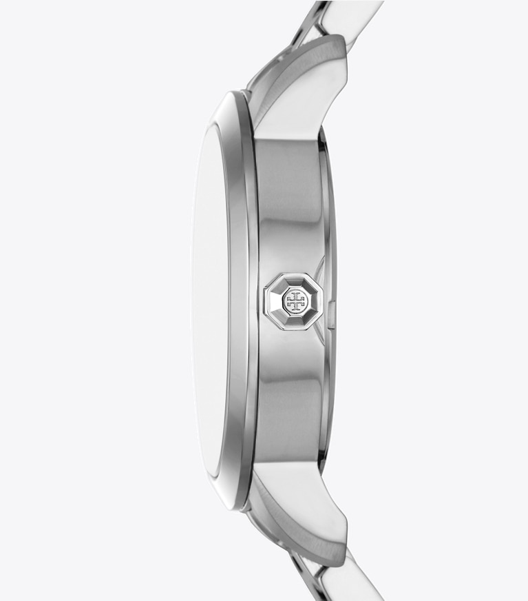 Tory Burch designer montres bracelet Montre T Monogram dans BLUE/SILVER de côté