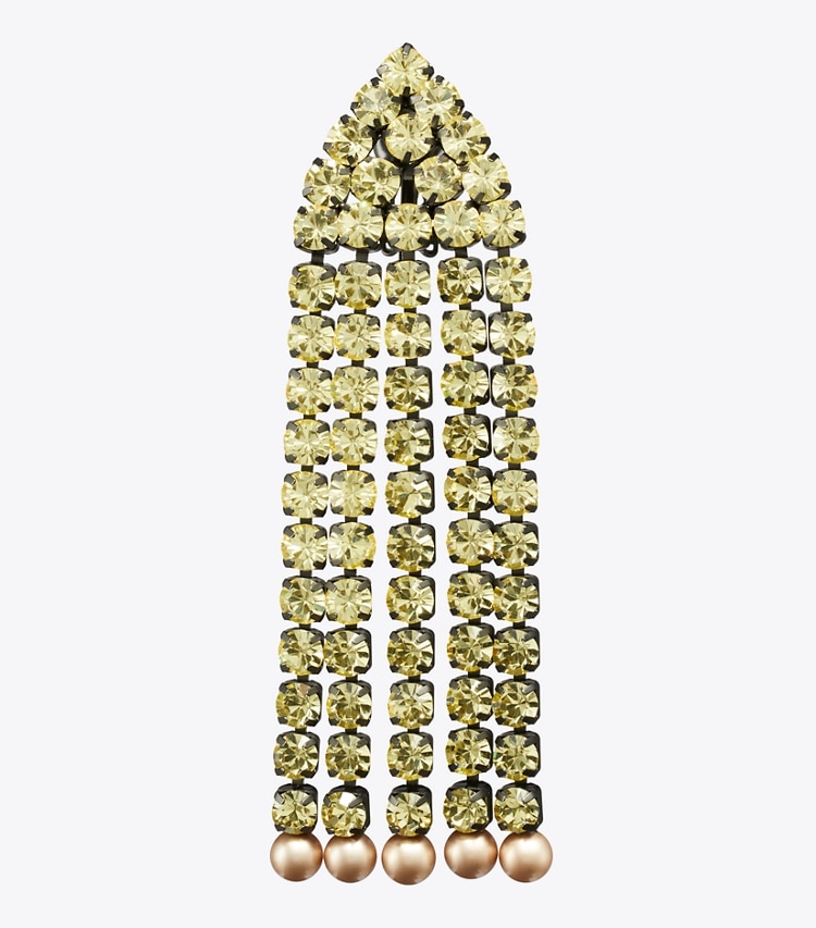 Tory Burch designer ohrringe Moondance Chandelier Ohrringe in Hematite / Yellow detail