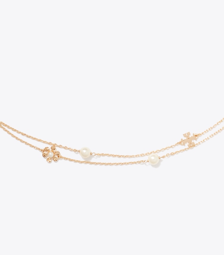 Tory Burch designer ネックレス ムーンダンス フラワー ロングネックレス in Tory Gold / Cream ディテール