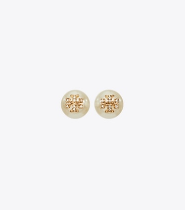 Tory Burch designer イヤリング＆ピアス ムーンダンス パール スタッズピアス in Ivory front