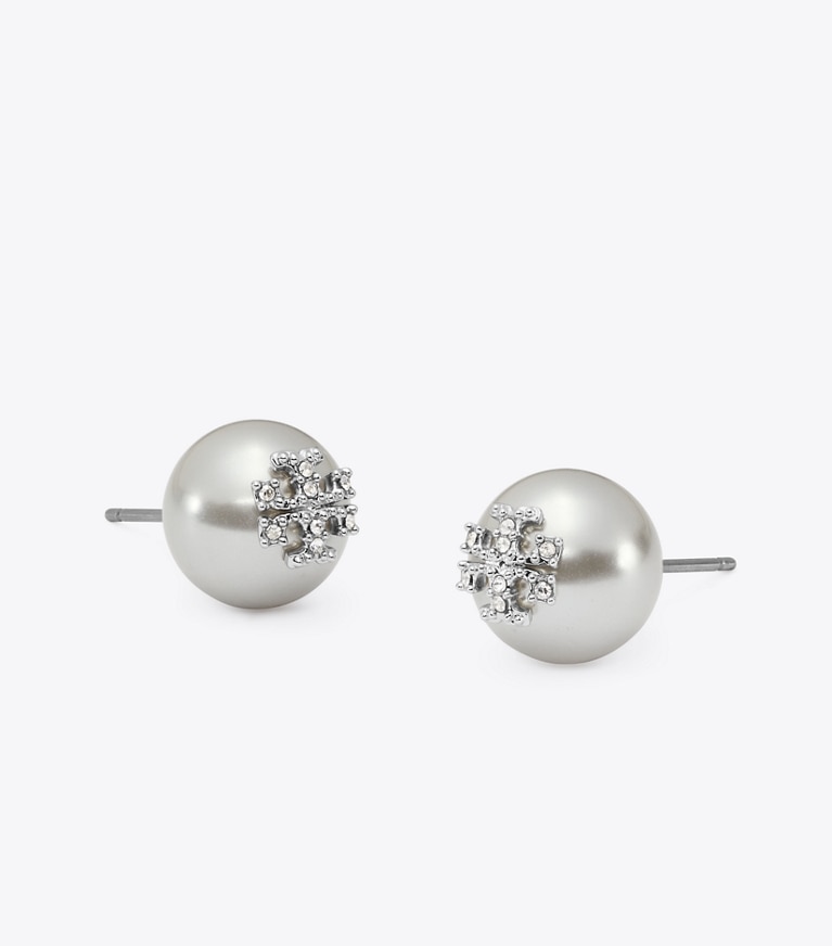 Moondance Pearl and Pavé Stud Earrings: Women's Designer
