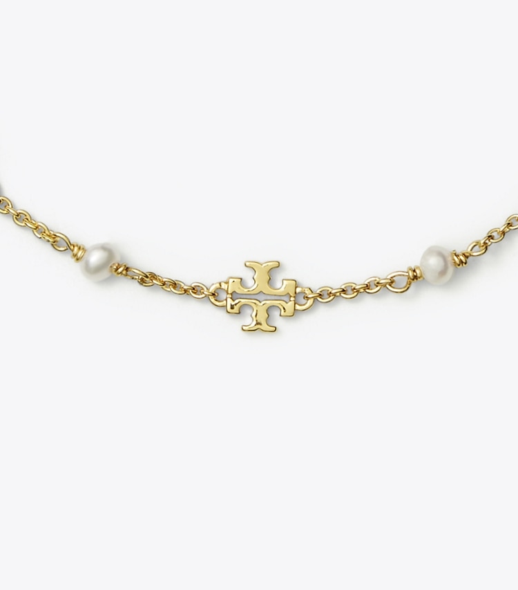 Tory Burch designer ブレスレット キラ パール デリケート チェーン ブレスレット in Tory Gold / Pearl ディテール