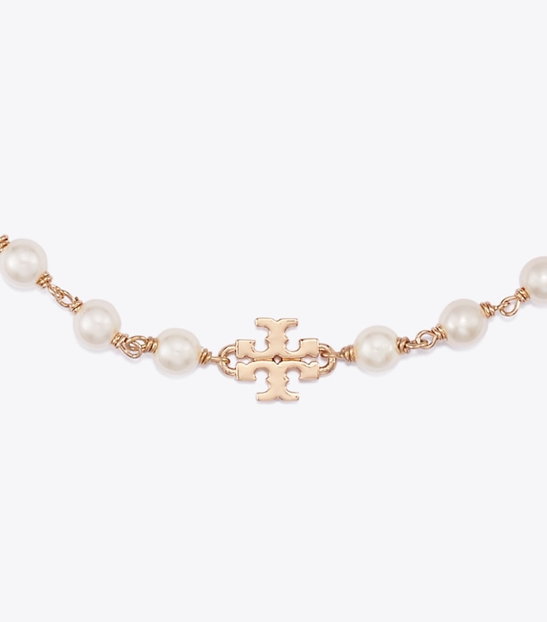 Tory Burch designer bracelets Moondance Pearl Bracelet in Tory Gold / Cream detail