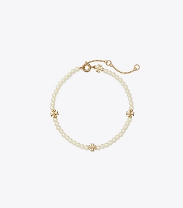 Tory Burch designer bracelets Moondance Pearl Bracelet in Tory Gold / Pearl front