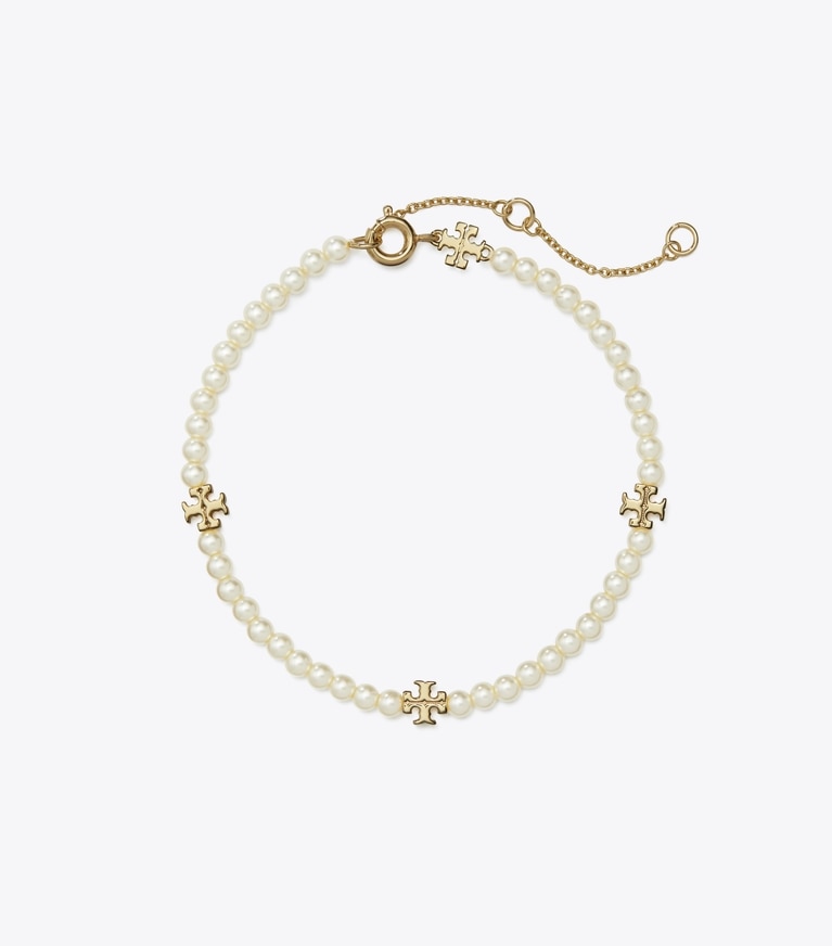 Tory Burch designer ブレスレット キラ パール ブレスレット in Tory Gold / Pearl front