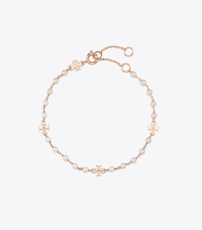 Tory Burch designer bracelets Moondance Pearl Bracelet in Tory Gold / Cream front