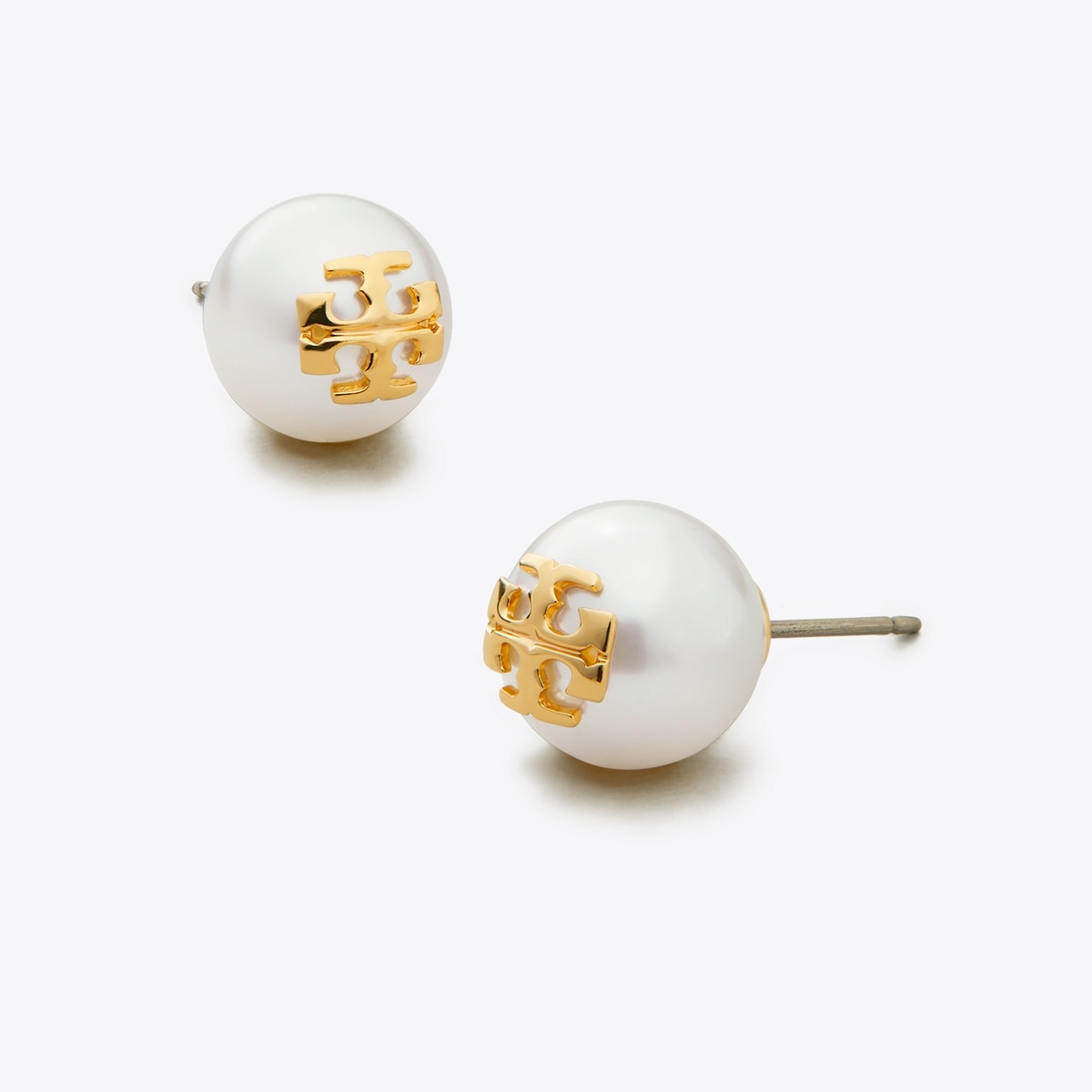 Tory Burch Pearl Button Earring Charms in Cream and Gold Moondance Pearl Front-Back Earrings: Women main image 2