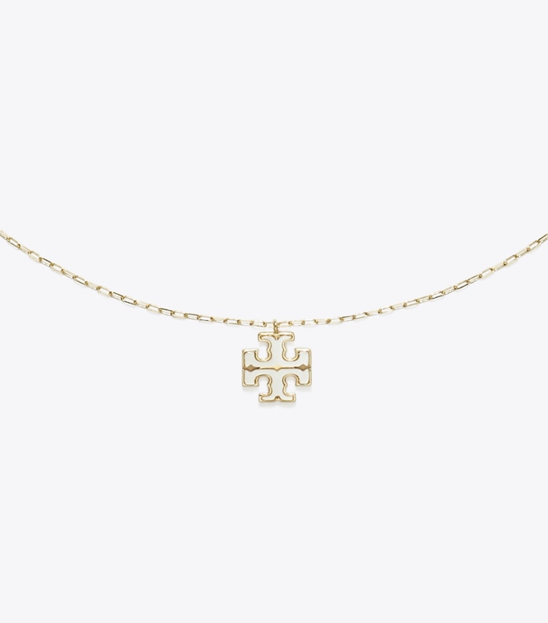 Tory Burch designer necklaces Moondance Pendant Necklace in Tory Gold / Mother of Pearl front