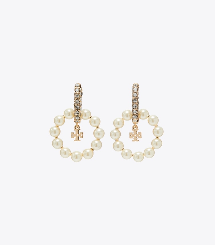 Tory Burch designer ohrringe Moondance Perlencreolen in Pearl detail
