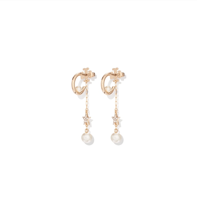 Tory Burch designer earrings Moondance Star Pearl Drop Earrings in Tory Gold / Cream additional