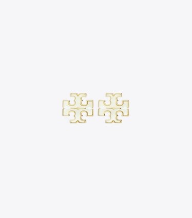 Tory Burch designer イヤリング＆ピアス キラ マザーオブパール スタッズピアス in Tory Gold / Mother of Pearl front