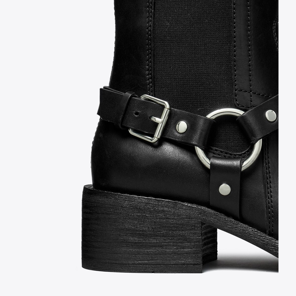 Tory Burch Black Double T Leather Moto Harness Boots Size 9 Tory Burch Women Double T Moto Biker Dark Brown Leather  main image 4