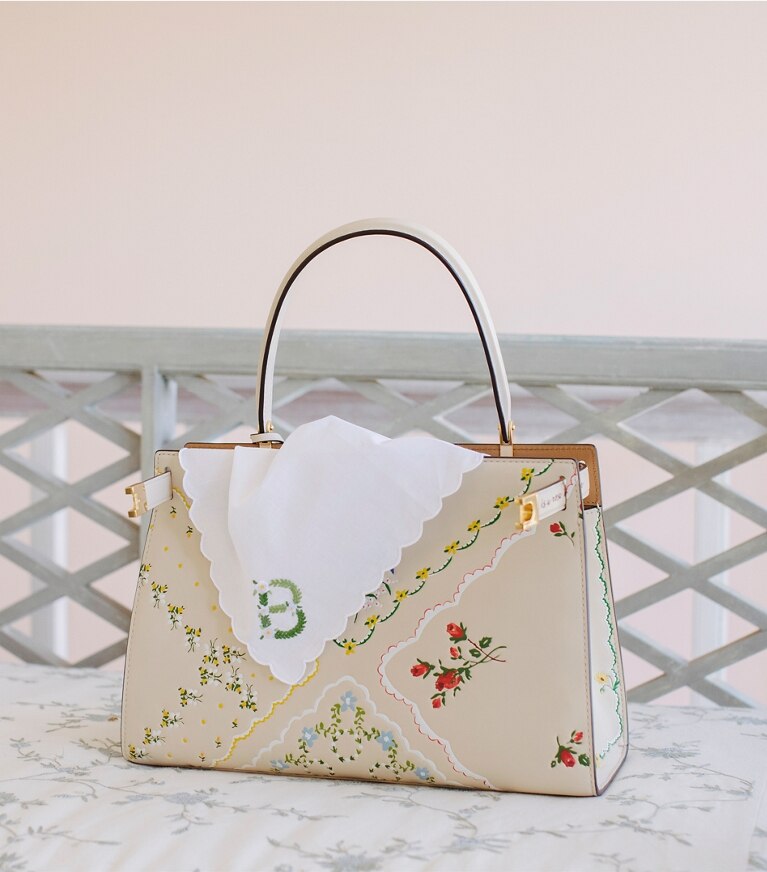 Tory Burch designer linge Mouchoir à monogramme, lot de 4 dans White/Monogram U éditorial