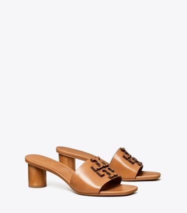Tory Burch designer sandales Mule à talons Ines dans TAN angle