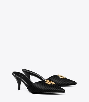 Tory Burch designer scarpe con tacco Mule bombé Eleanor in PERFECT BLACK angle