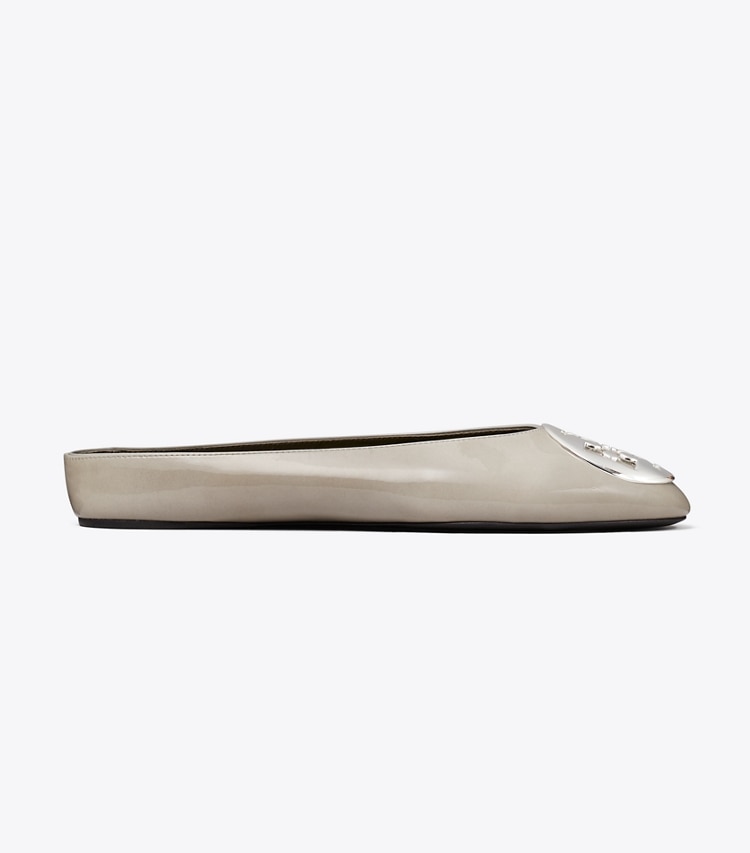Tory Burch designer mocassins Mule de ballet Reva dans GRAY CLAY de côté