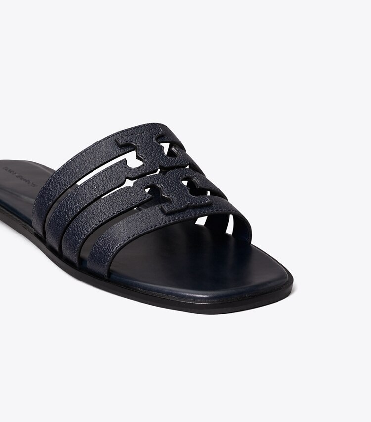 Tory Burch designer sandales Mule Ines dans NEW NAVY / NEW NAVY détails