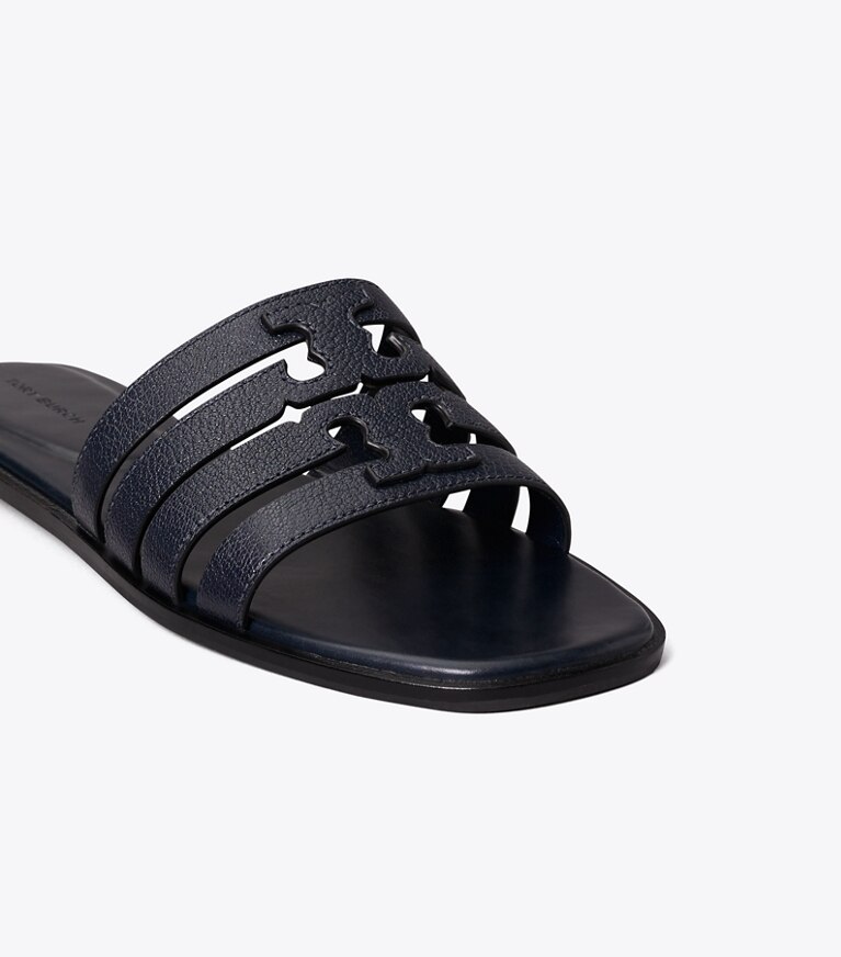 Tory Burch designer sandales Mule Ines dans NEW NAVY / NEW NAVY détails