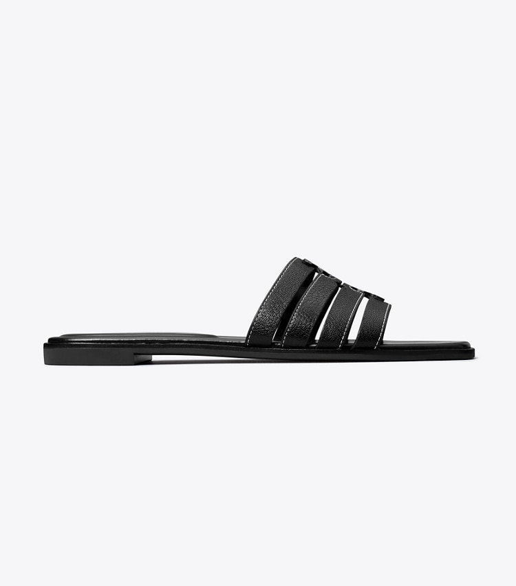 Tory Burch designer sandales Mule Ines dans PERFECT BLACK / PERFECT BLACK de côté