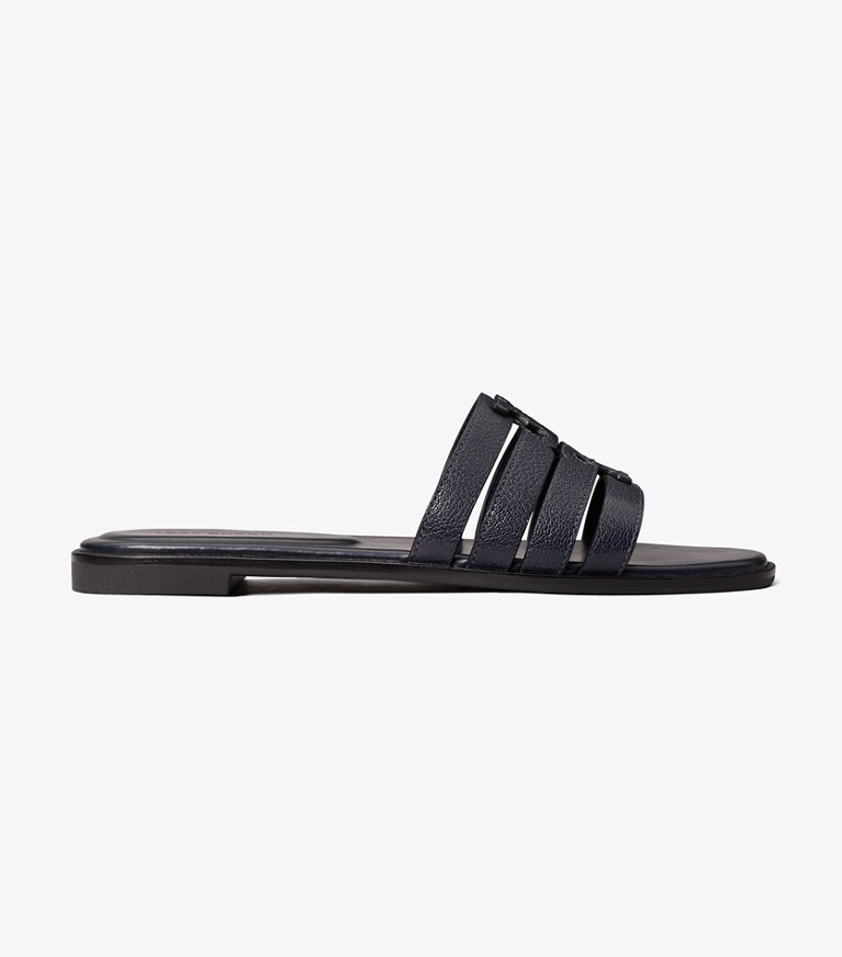 Tory Burch designer sandales Mule Ines dans NEW NAVY / NEW NAVY de côté