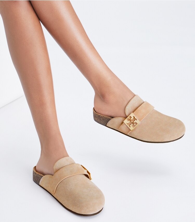 Tory Burch designer mocassini Mule Mellow in MALVA / GOLD additional on model