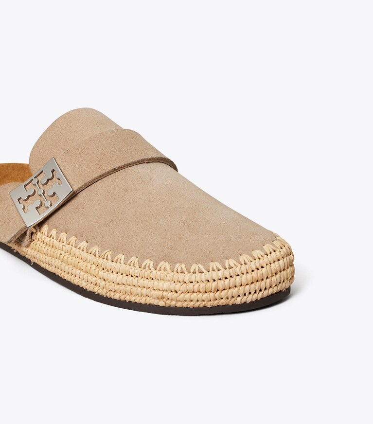 Tory Burch designer mocassini Mule Mellow in rafia in AVOLA / NATURAL dettaglio