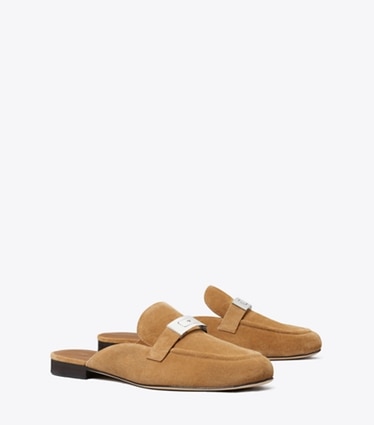 Tory Burch designer mocassini Mule mocassino LeeLee in WEATHERED OAK angle
