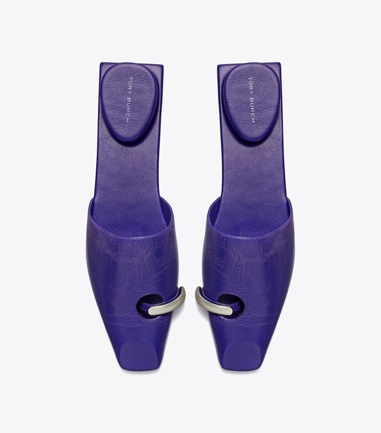 Tory Burch designer mocassins Mule Pierced dans BALLPOINT BLUE / SILVER vue du dessus
