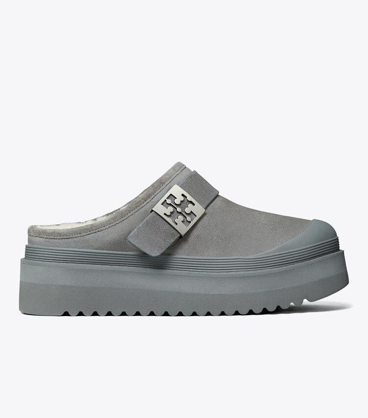 Tory Burch designer mocassins Mules à plateforme Mellow in CHARCOAL GRAY / SILVER side