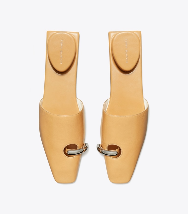 Tory Burch designer mocassins Mules effet piercing in CANTUCCI / SILVER angle