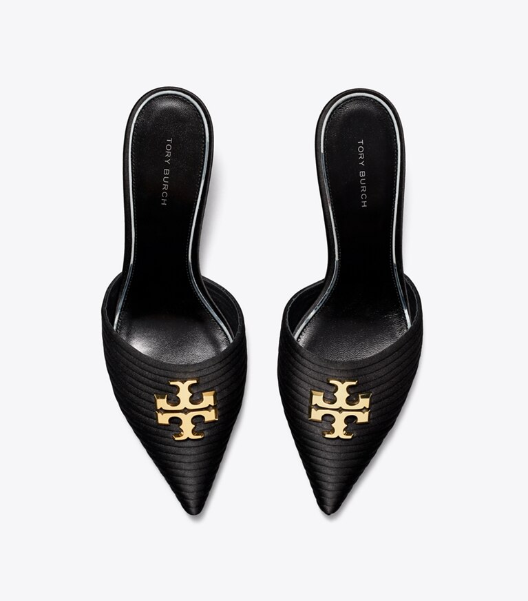 Tory Burch designer escarpins Mules Eleanor bombées in PERFECT BLACK angle