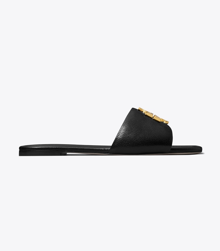 Tory Burch designer sandales Mules Eleanor in PERFECT BLACK / GOLD side