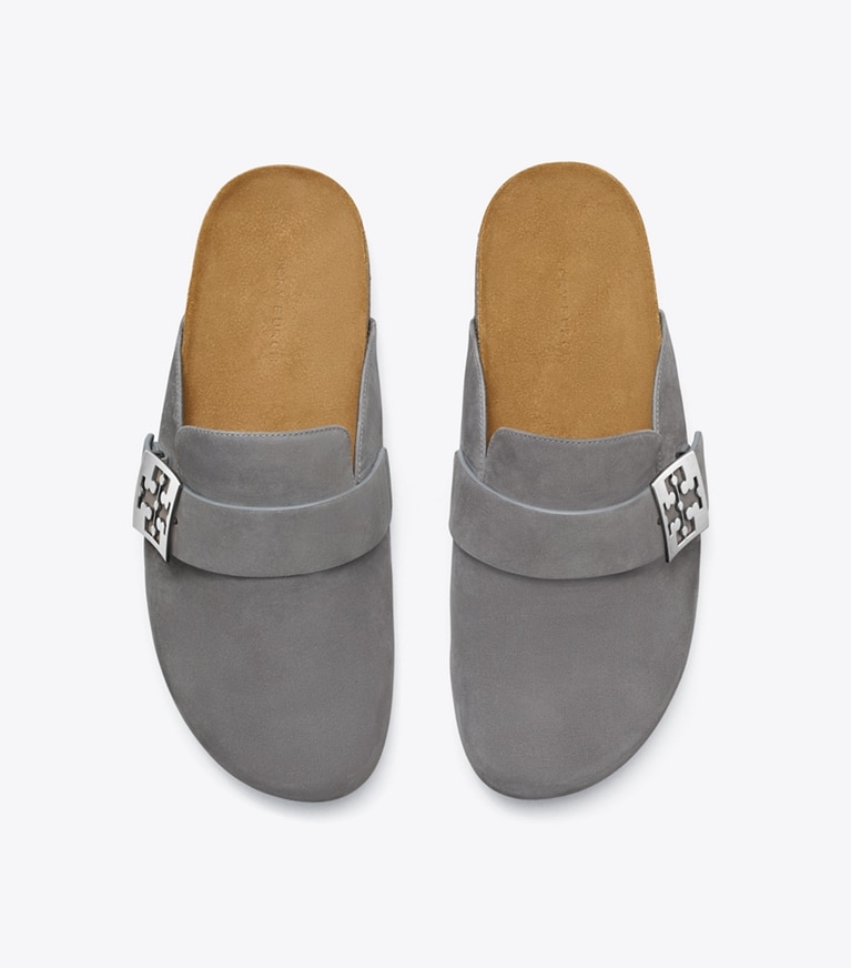 Tory Burch designer mocassins Mules Mellow dans CHARCOAL GRAY / SILVER vue du dessus
