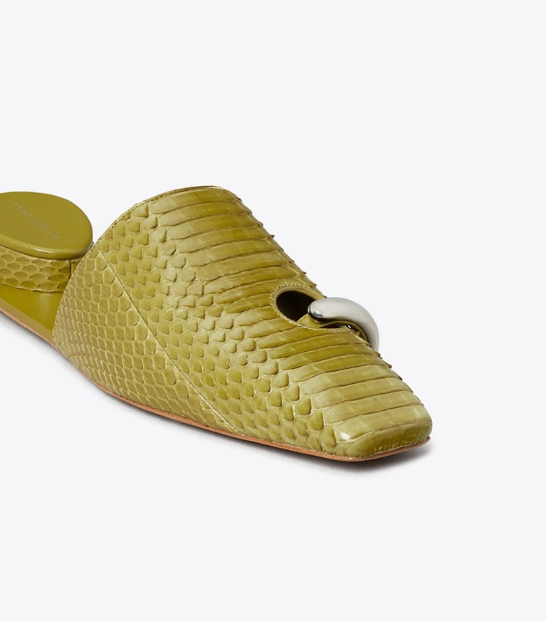 Tory Burch designer mocassins Mules Pierced dans MOSS / SILVER détails
