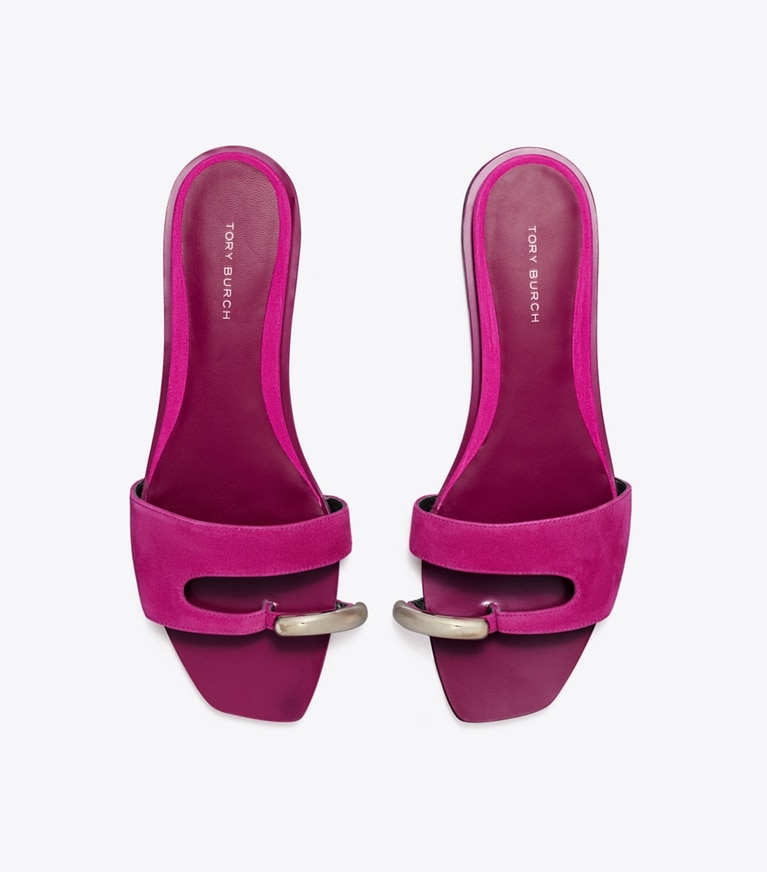 Tory Burch designer sandales Mules Pierced in FUSCHIA SPARK dessus