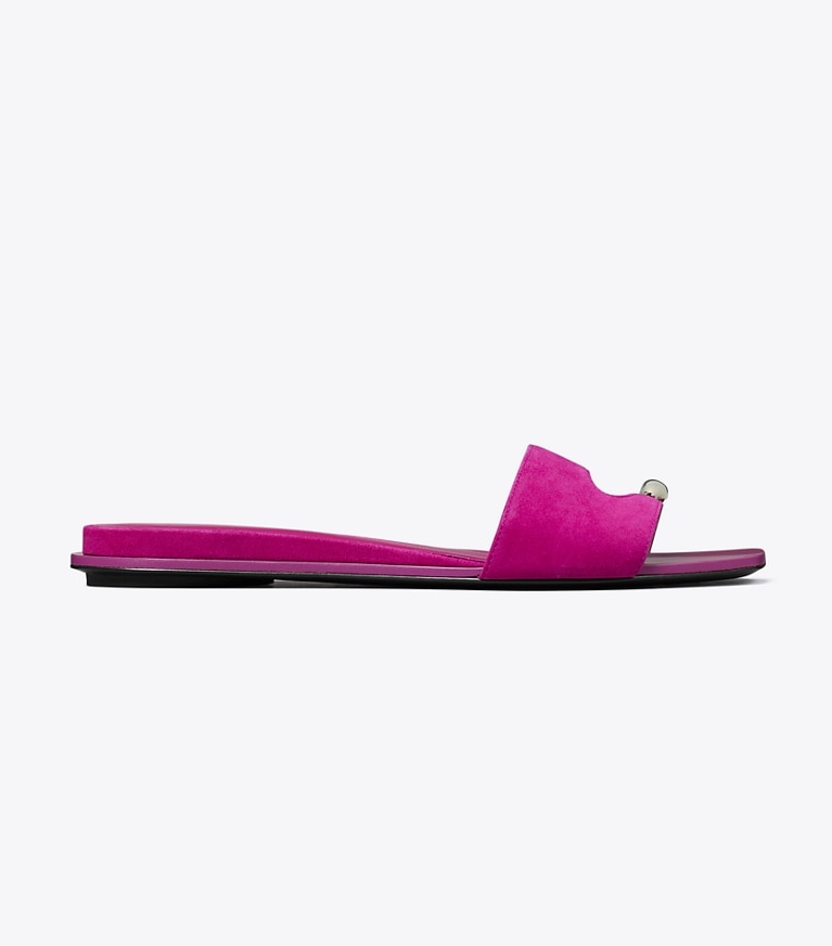 Tory Burch designer sandales Mules Pierced in FUSCHIA SPARK side