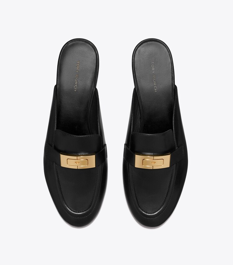 Tory Burch diseñador zapatos planos Mules tipo mocasín LeeLee en PERFECT BLACK desde arriba