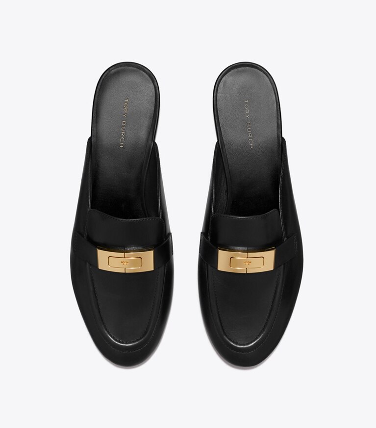 Tory Burch diseñador zapatos planos Mules tipo mocasín LeeLee en PERFECT BLACK desde arriba